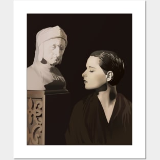 Louise Brooks® with bust of Dante Alighieri Posters and Art